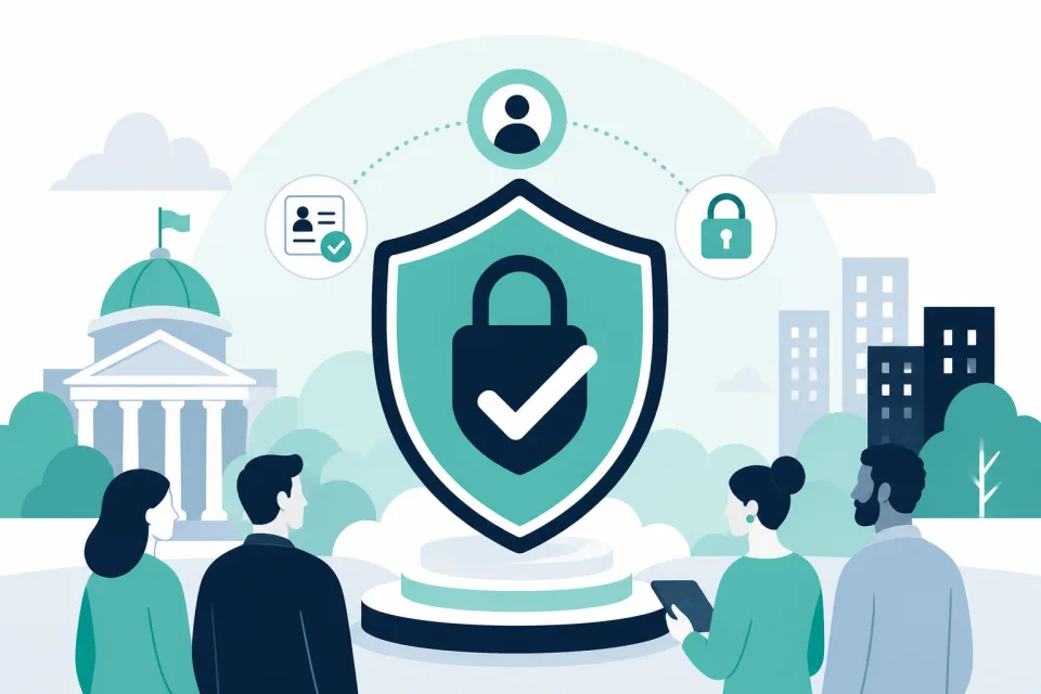 Stylised illustration of a shield and checkmark suggesting trust, privacy, and responsible standards
